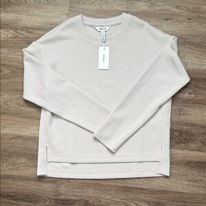 SPANX AIR ESSENTIALS Relaxed long sleeve top, FRENCH GRAY NWT